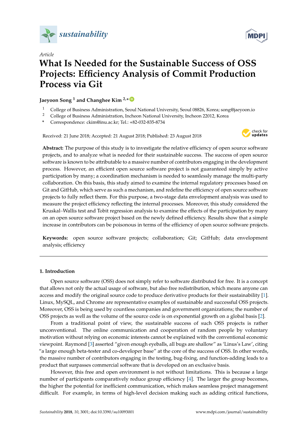 Efficiency Analysis of Commit Production Process Via