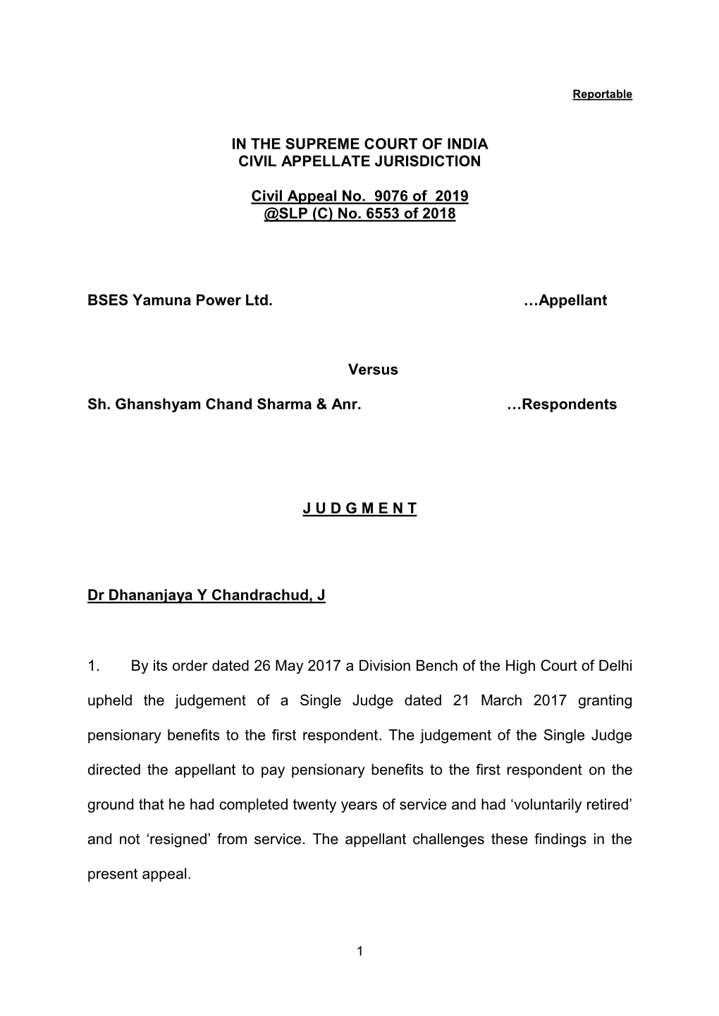 In the Supreme Court of India Civil Appellate Jurisdiction