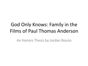 God Only Knows: Family in the Films of Paul Thomas Anderson