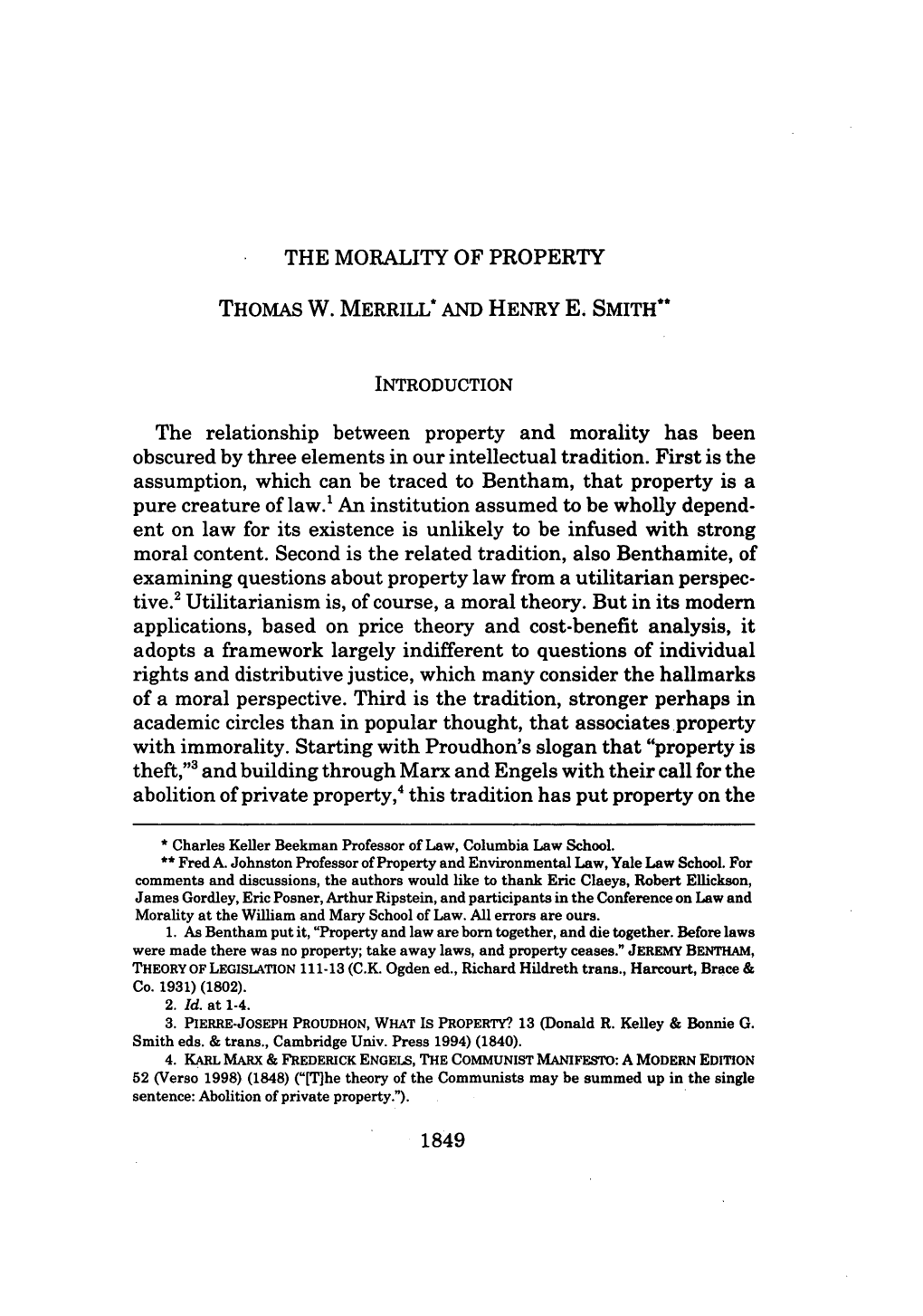 The Morality of Property
