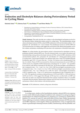Endocrine and Electrolyte Balances During Periovulatory Period in Cycling Mares