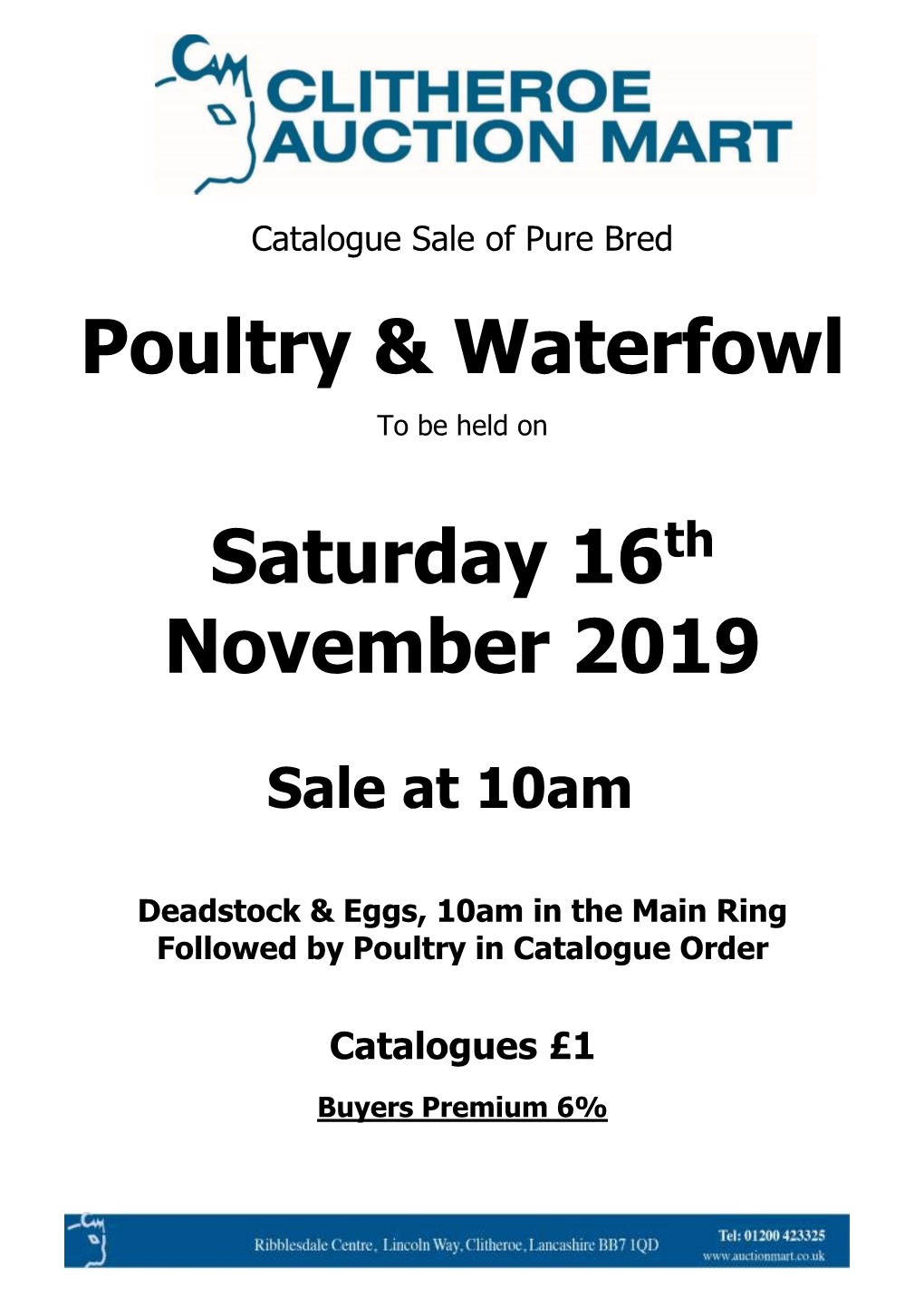 Poultry & Waterfowl Saturday 16Th November 2019