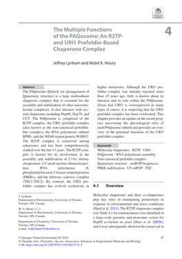 An R2TP- 4 and URI1 Prefoldin-Based Chaperone Complex