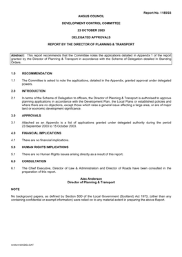 1185/03 Angus Council