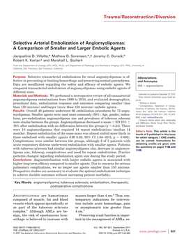 Selective Arterial Embolization of Angiomyolipomas: a Comparison of Smaller and Larger Embolic Agents