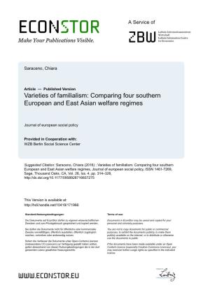 Varieties of Familialism: Comparing Four Southern European and East Asian Welfare Regimes