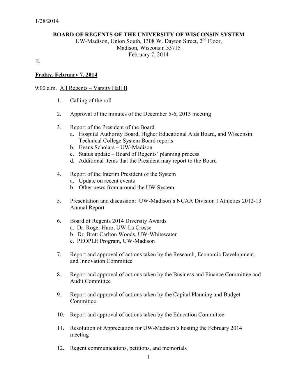 1/28/2014 1 Board of Regents Of