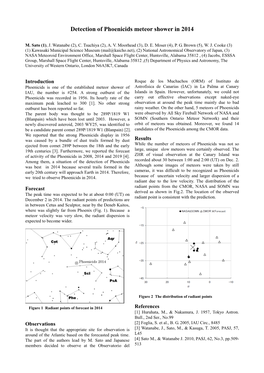 Detection of Phoenicids Meteor Shower in 2014