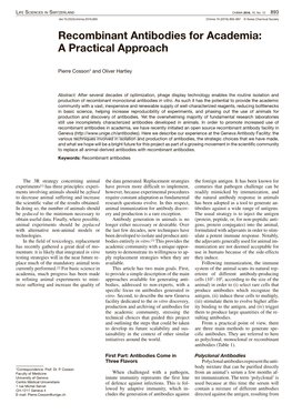 Recombinant Antibodies for Academia: a Practical Approach