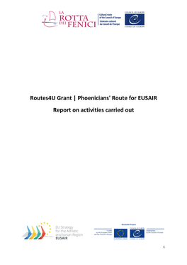 Routes4u Grant | Phoenicians' Route for EUSAIR Report on Activities Carried Out