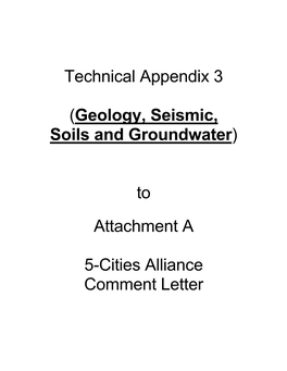 Geology, Seismic, Soils and Groundwater)