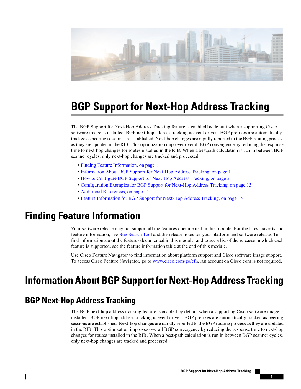 BGP Support for Next-Hop Address Tracking