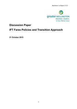 Discussion Paper IFT Fares Policies and Transition Approach