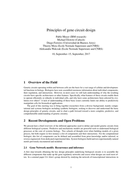 Principles of Gene Circuit Design