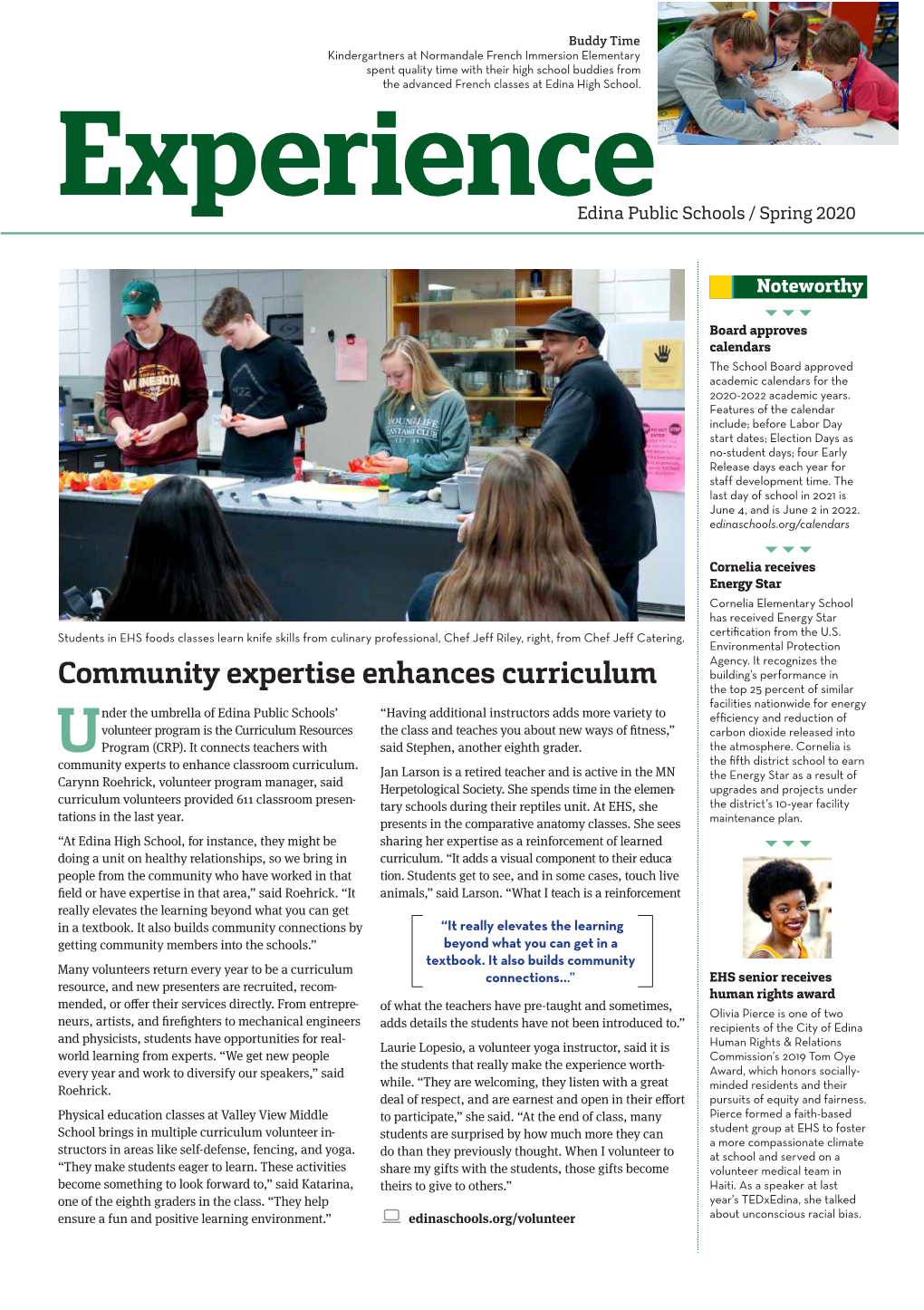 Community Expertise Enhances Curriculum