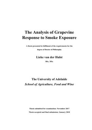 The Analysis of Grapevine Response to Smoke Exposure
