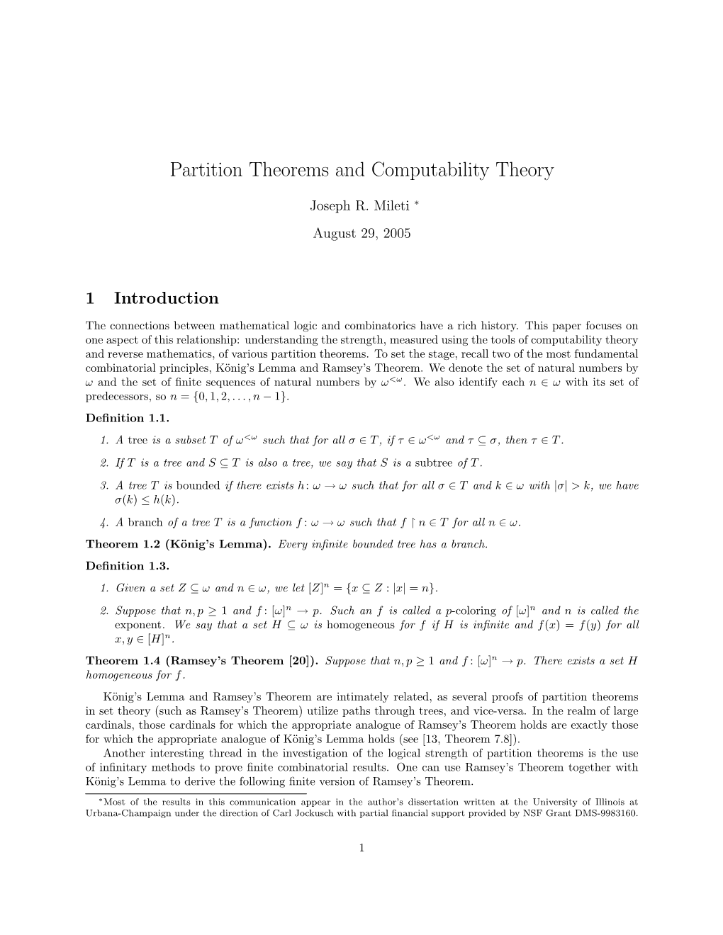 Partition Theorems and Computability Theory