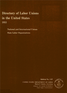 Directory of Labor Unions in the United States, 1953
