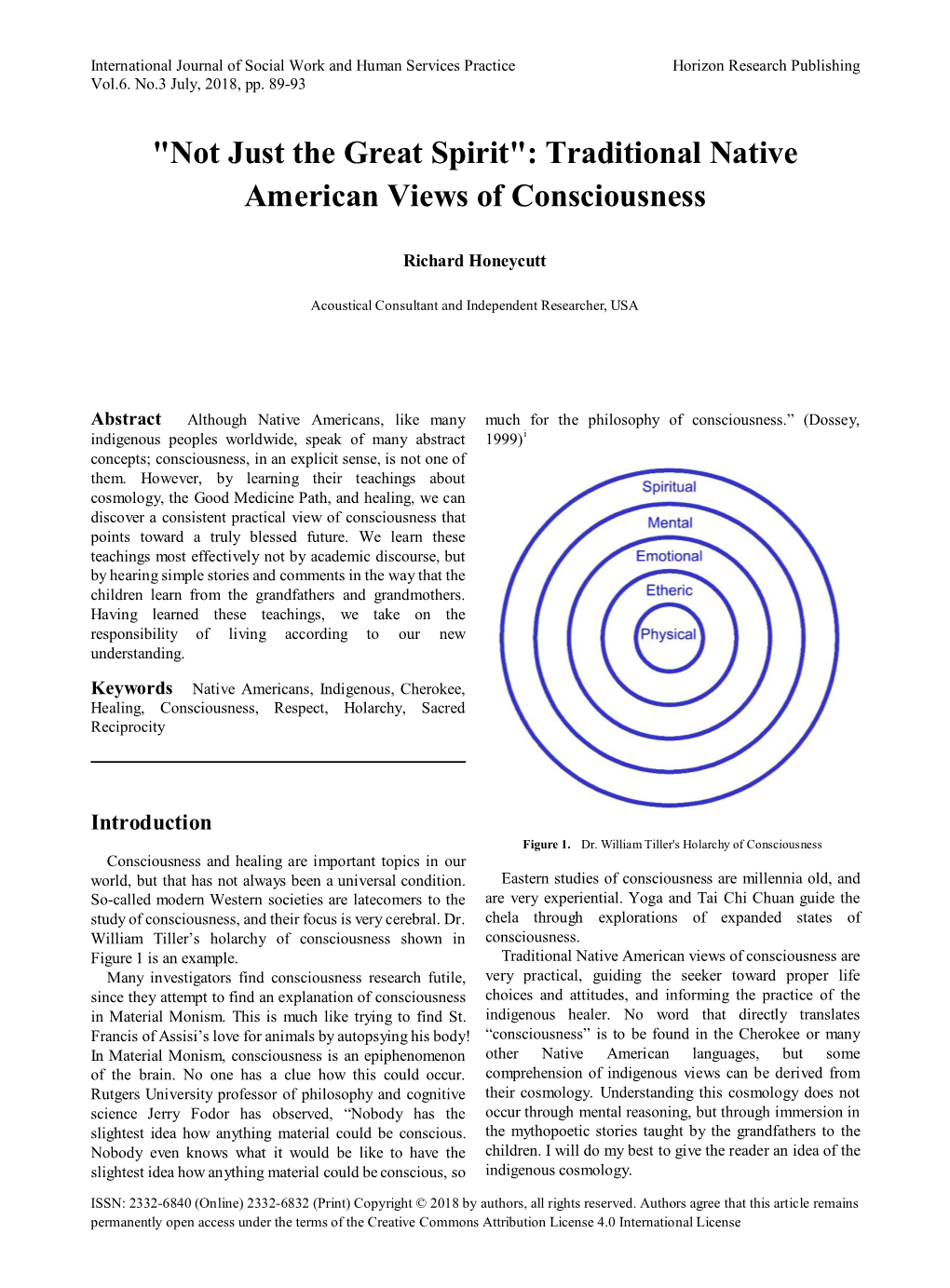 Traditional Native American Views of Consciousness