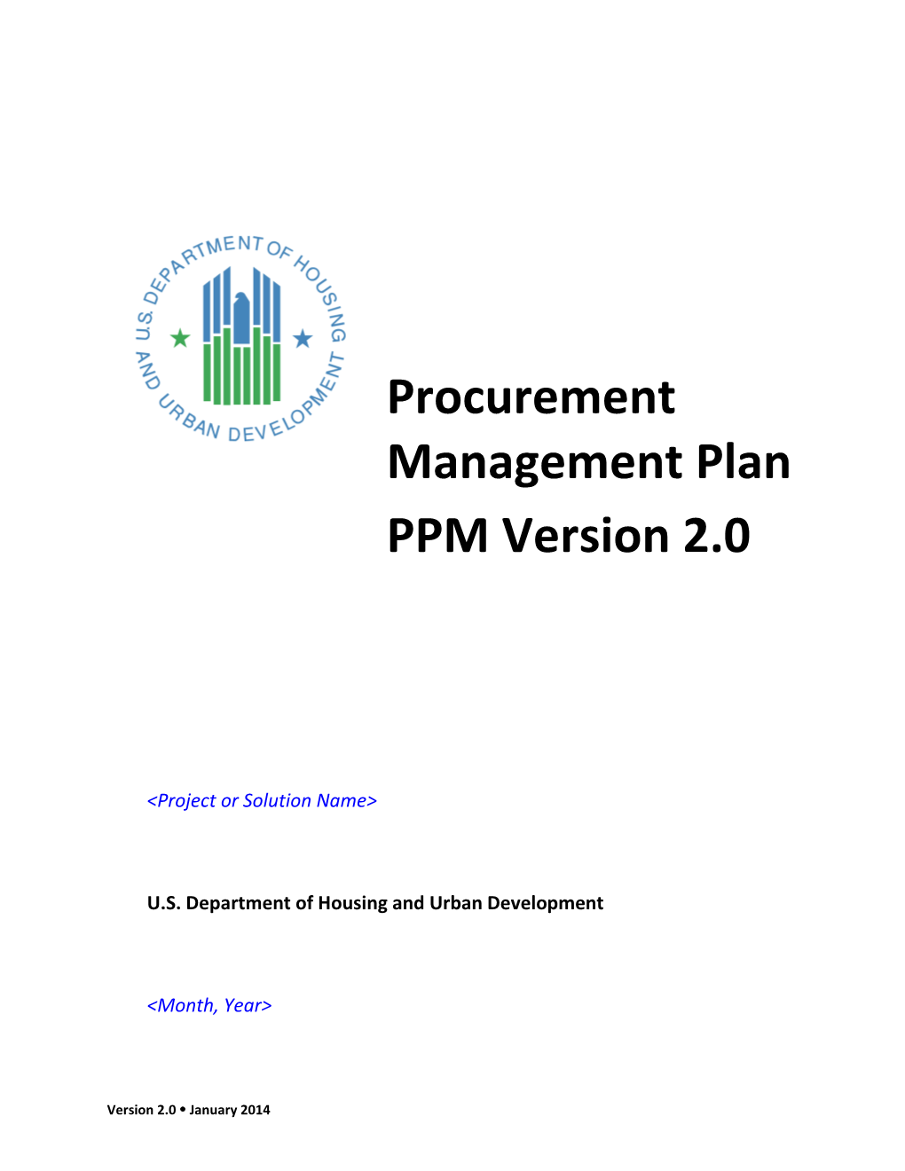 Procurement Management Plan PPM Version