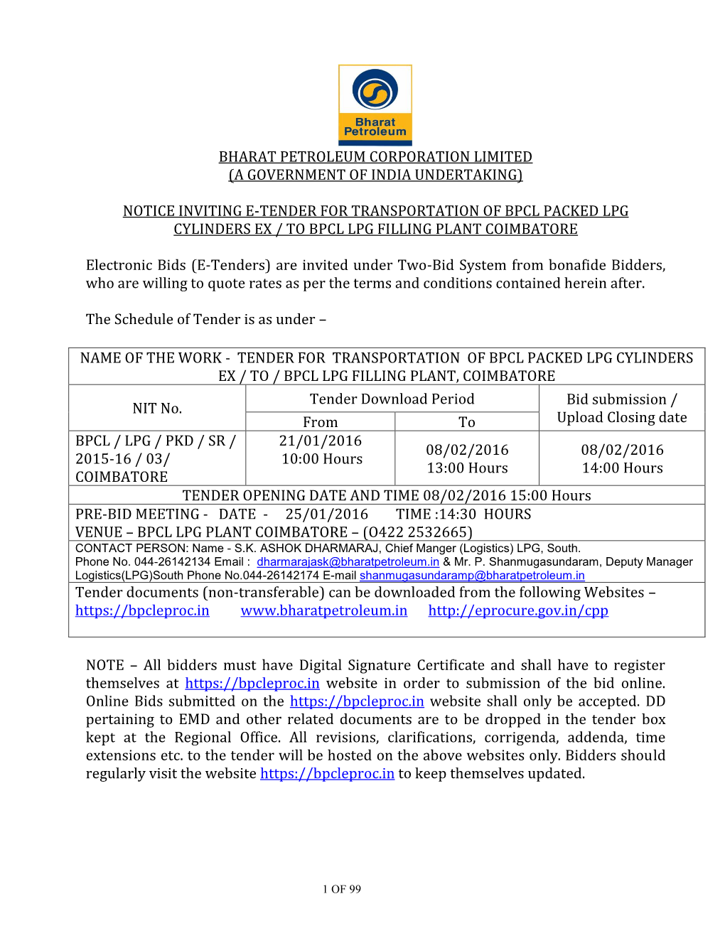 Bharat Petroleum Corporation Limited (A Government of India Undertaking)