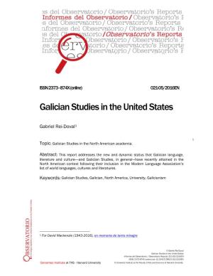 Galician Studies in the United States