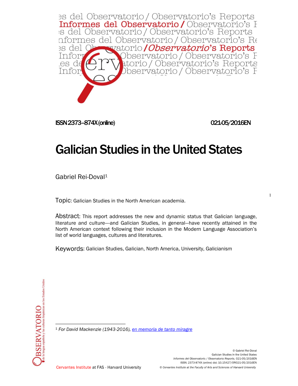 Galician Studies in the United States