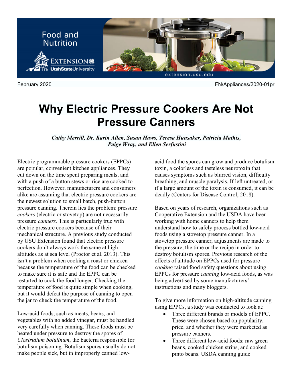 Why Electric Pressure Cookers Are Not Pressure Canners Cathy Merrill, Dr