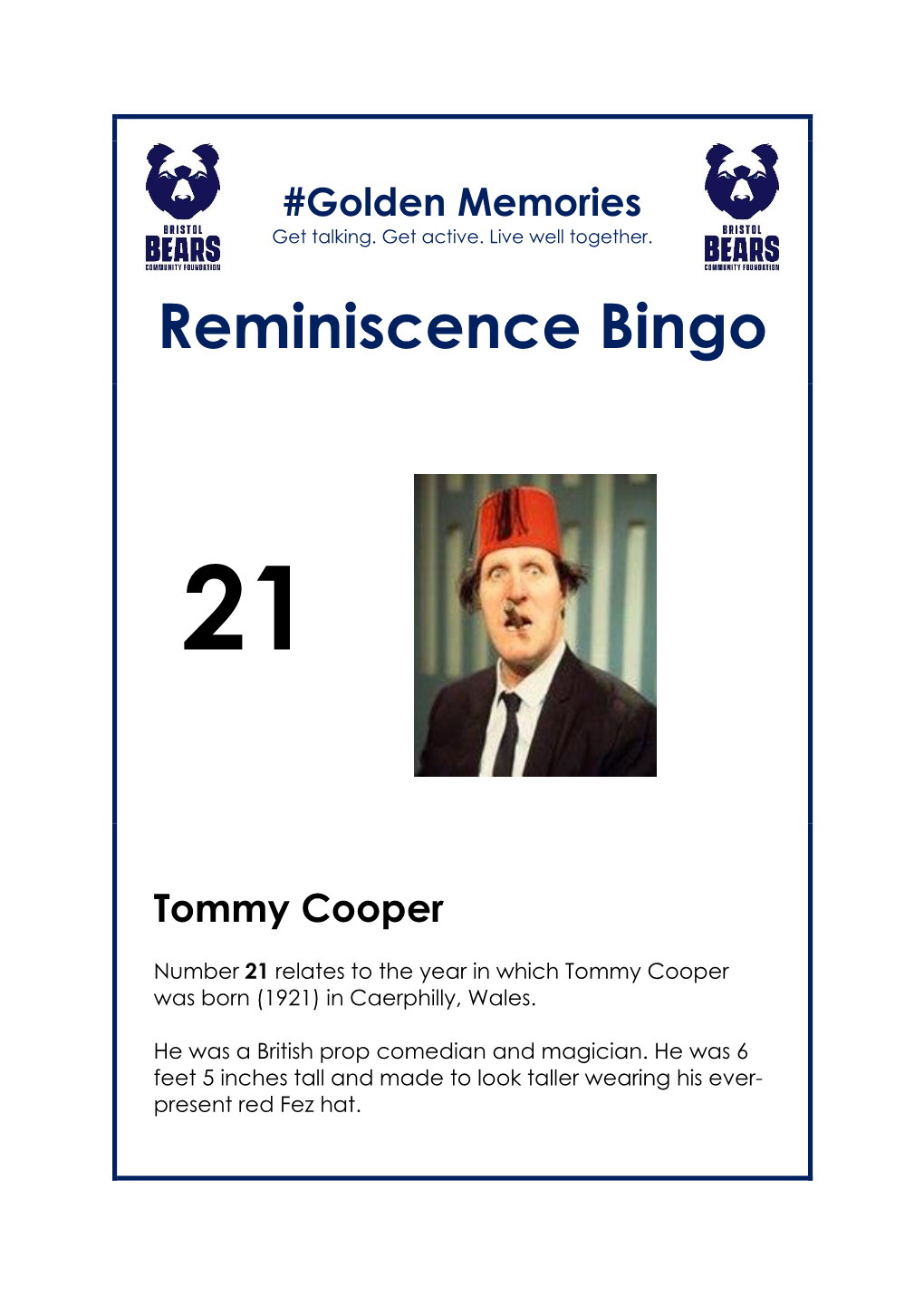 Reminiscence Bingo