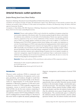 Arterial Thoracic Outlet Syndrome