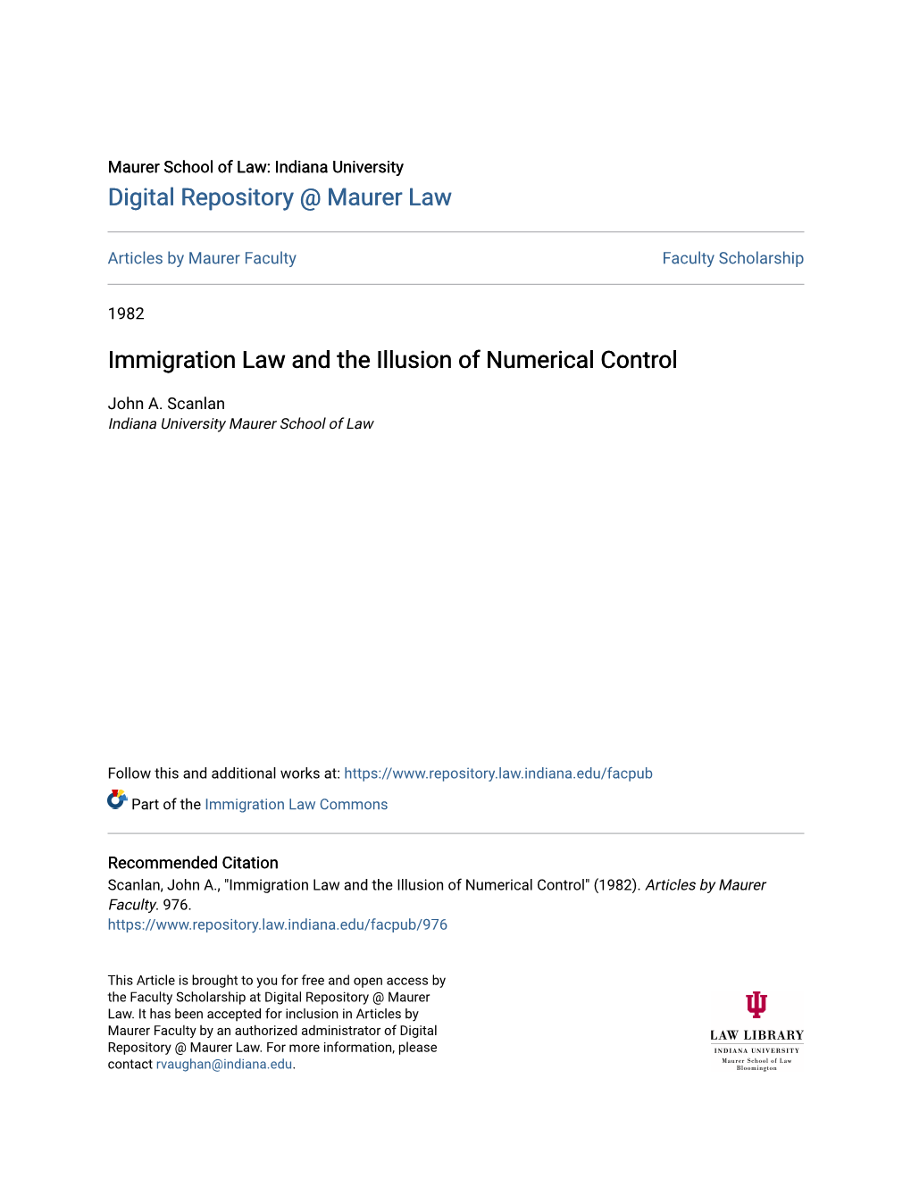 Immigration Law and the Illusion of Numerical Control