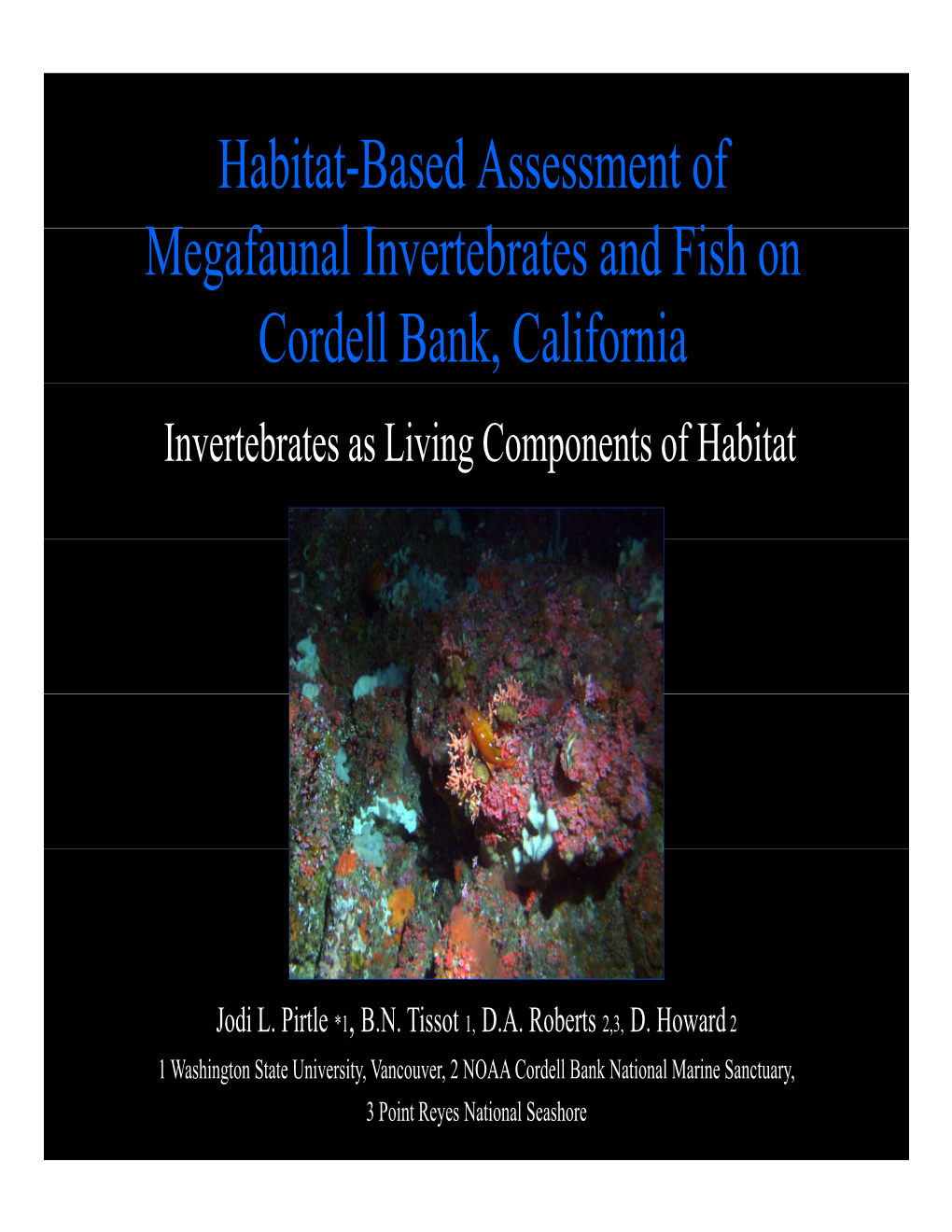 Habitat-Based Assessment of M F L I B D Fi H Megafaunal Invertebrates