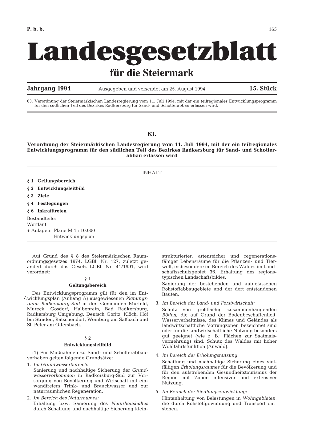 Landesgesetzblatt Für Die Steiermark