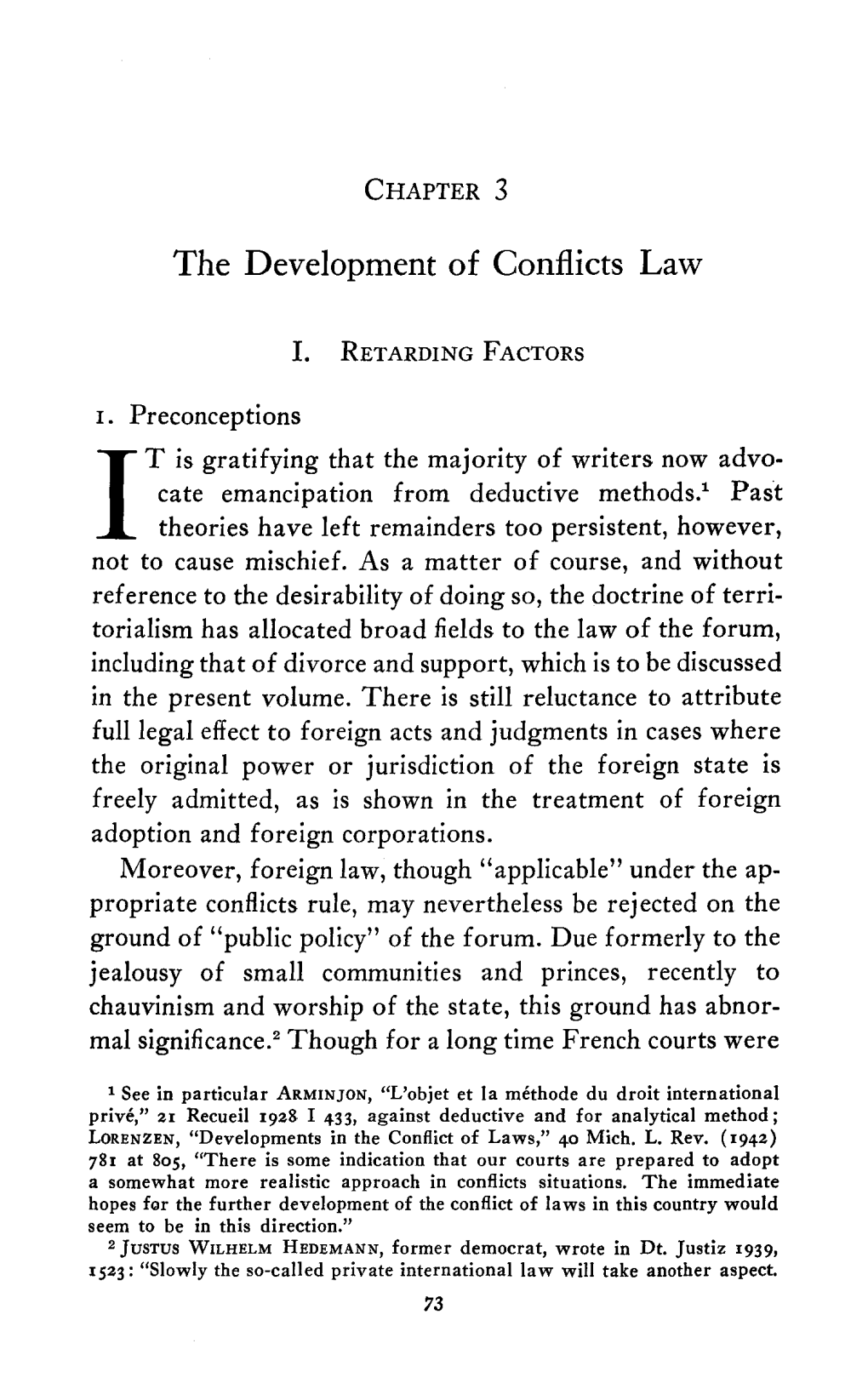 The Development of Conflicts Law