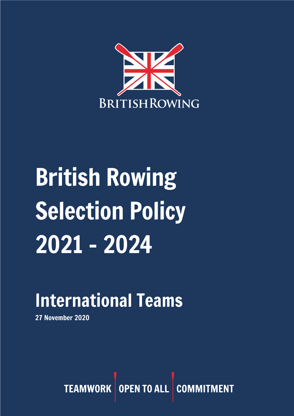 British Rowing Selection Policy 2021 - 2024