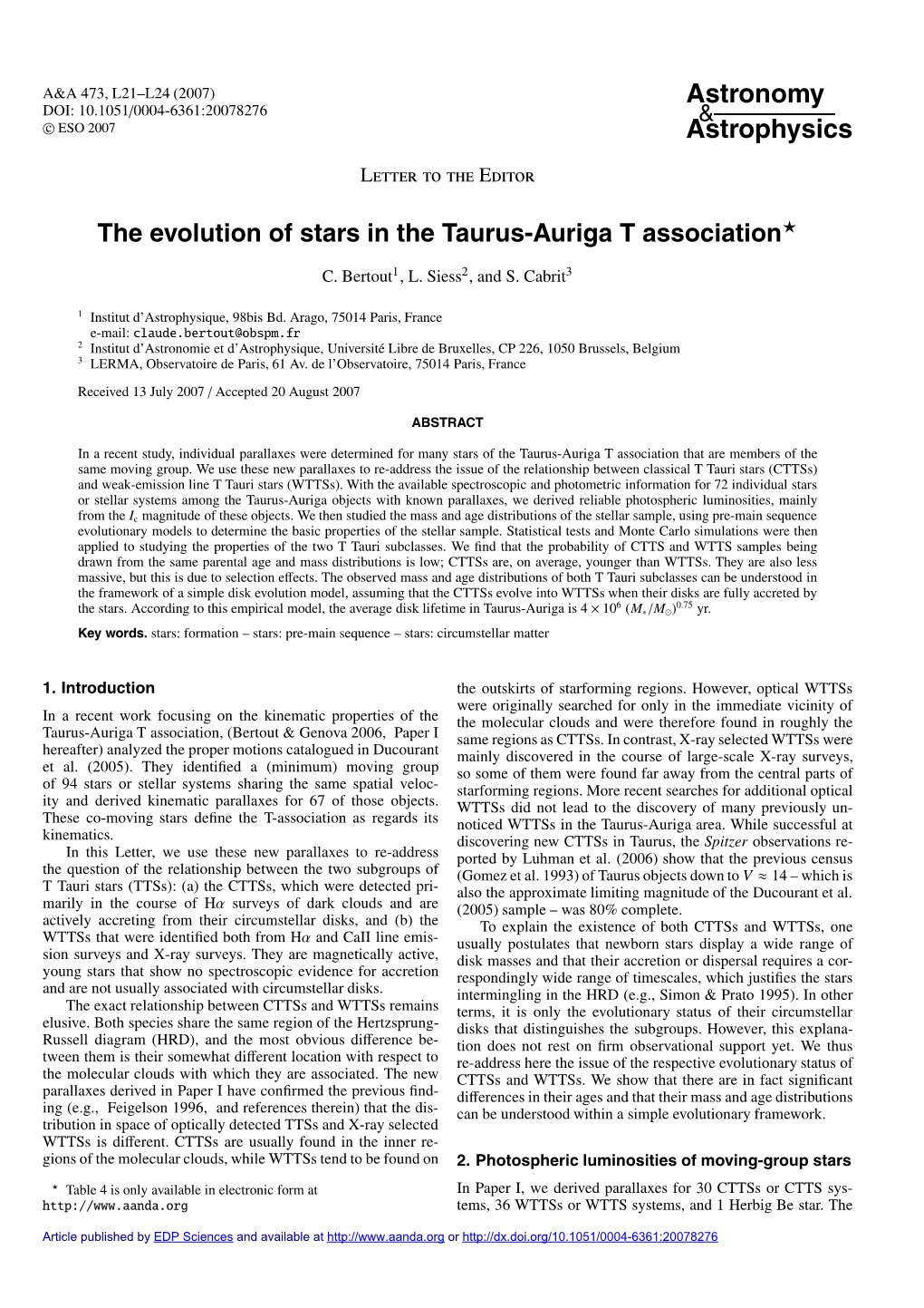 The Evolution of Stars in the Taurus-Auriga T Association