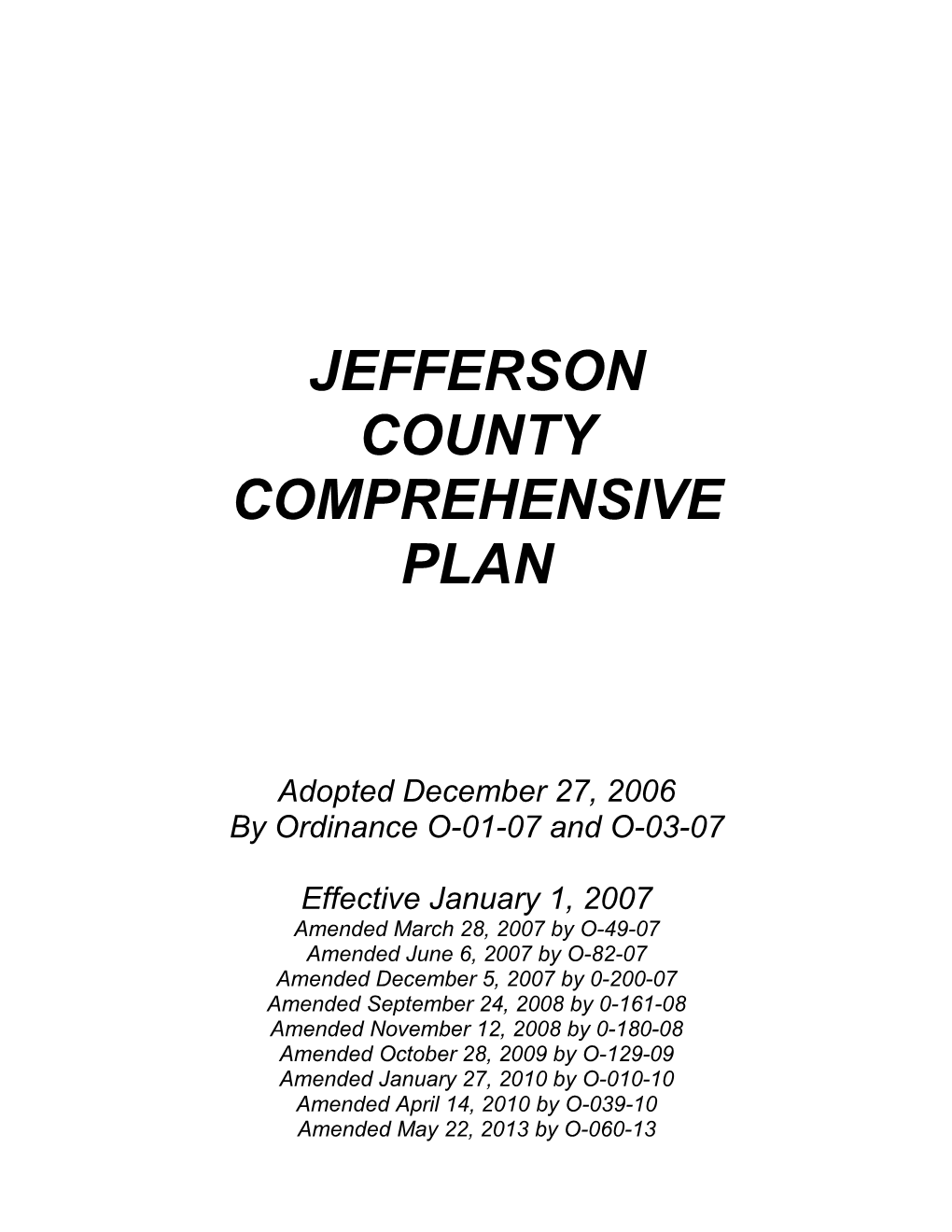 Jefferson County Comprehensive Plan