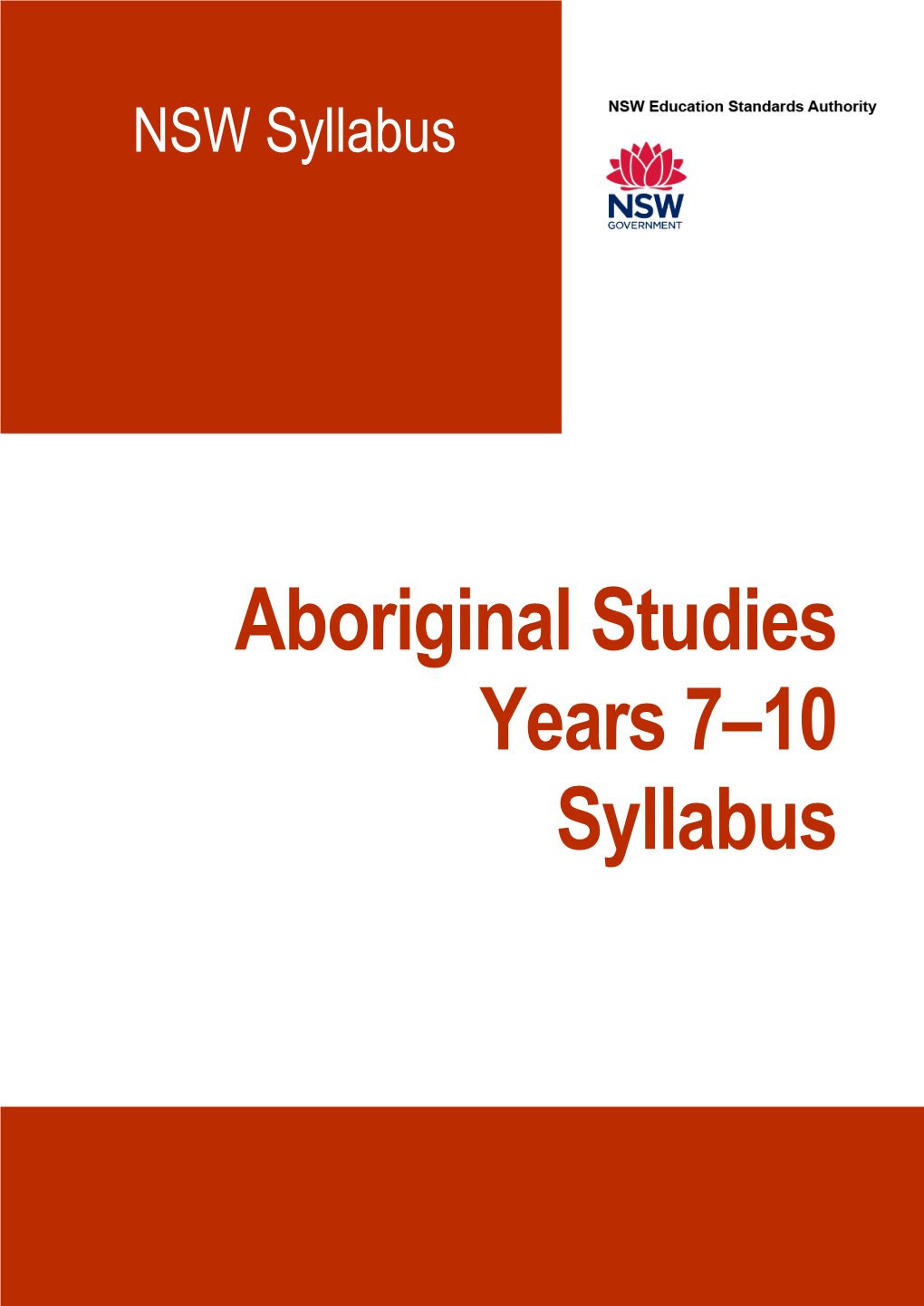 Aboriginal Studies Years 7–10 Syllabus (2020)