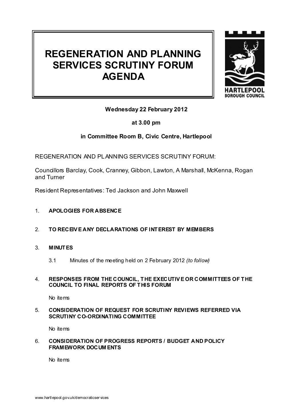 Regeneration and Planning Services Scrutiny Forum