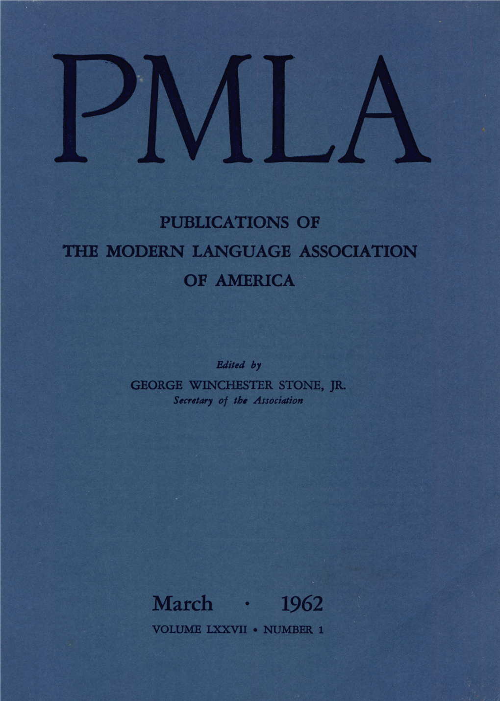 Mla Volume 77 Issue 1 Cover