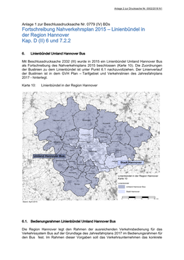 Fortschreibung Nahverkehrsplan 2015 – Linienbündel in Der Region Hannover Kap