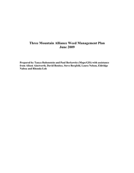 Three Mountain Alliance Weed Management Plan June 2009