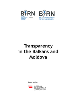 Transparency in the Balkans and Moldova