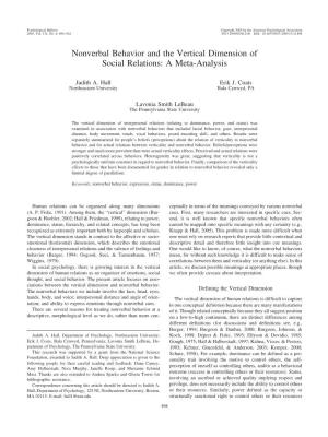 Nonverbal Behavior and the Vertical Dimension of Social Relations: a Meta-Analysis