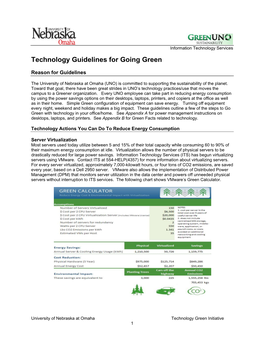 Technology Guidelines for Going Green