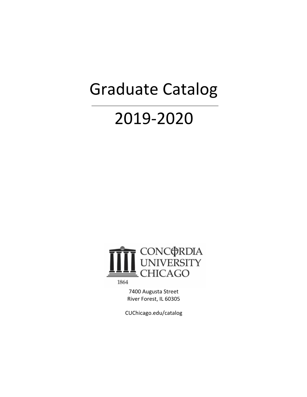 Graduate Catalog 2019‐2020