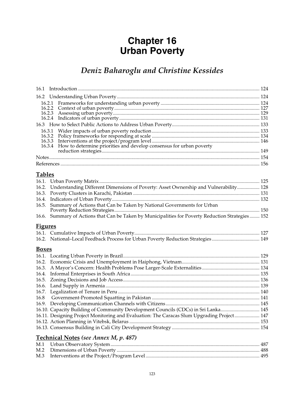 Chapter 16 Urban Poverty