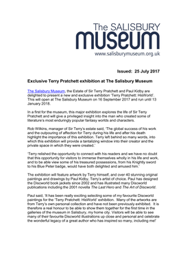 Press Release Terry Pratchett Hisworld FINAL.Pdf