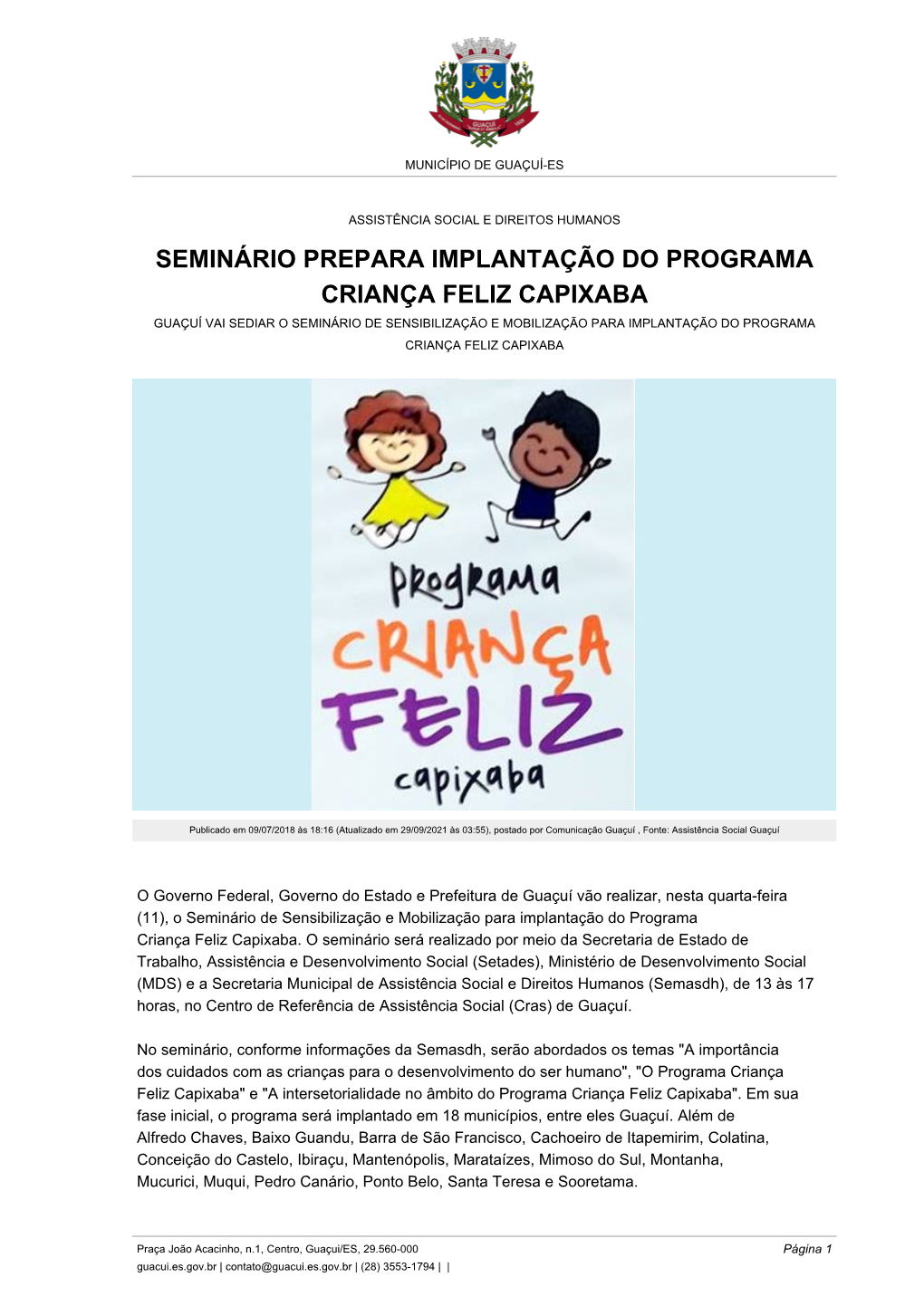 Seminário Prepara Implantação Do