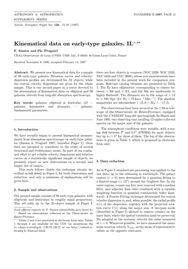 Kinematical Data on Early-Type Galaxies. II.?,?? F